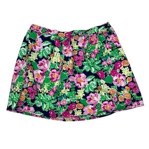 Lilly Pulitzer Mimosa Mini Getaway Garden Floral Cotton Poplin Skirt Size Small‎